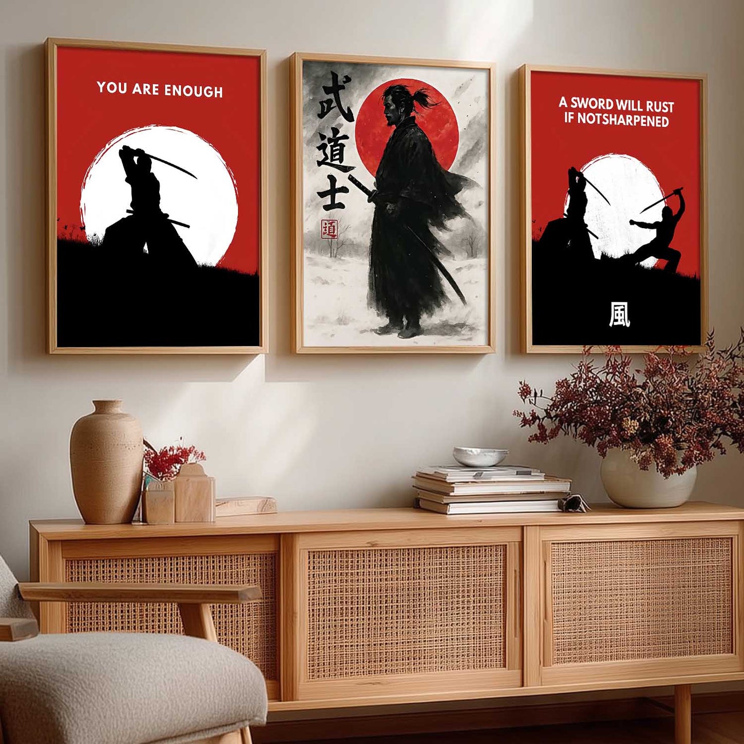 Japanese Samurai  Wall Art Paintings for Living Room Bedroom