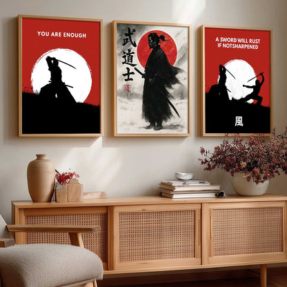 Japanese Samurai  Wall Art Paintings for Living Room Bedroom