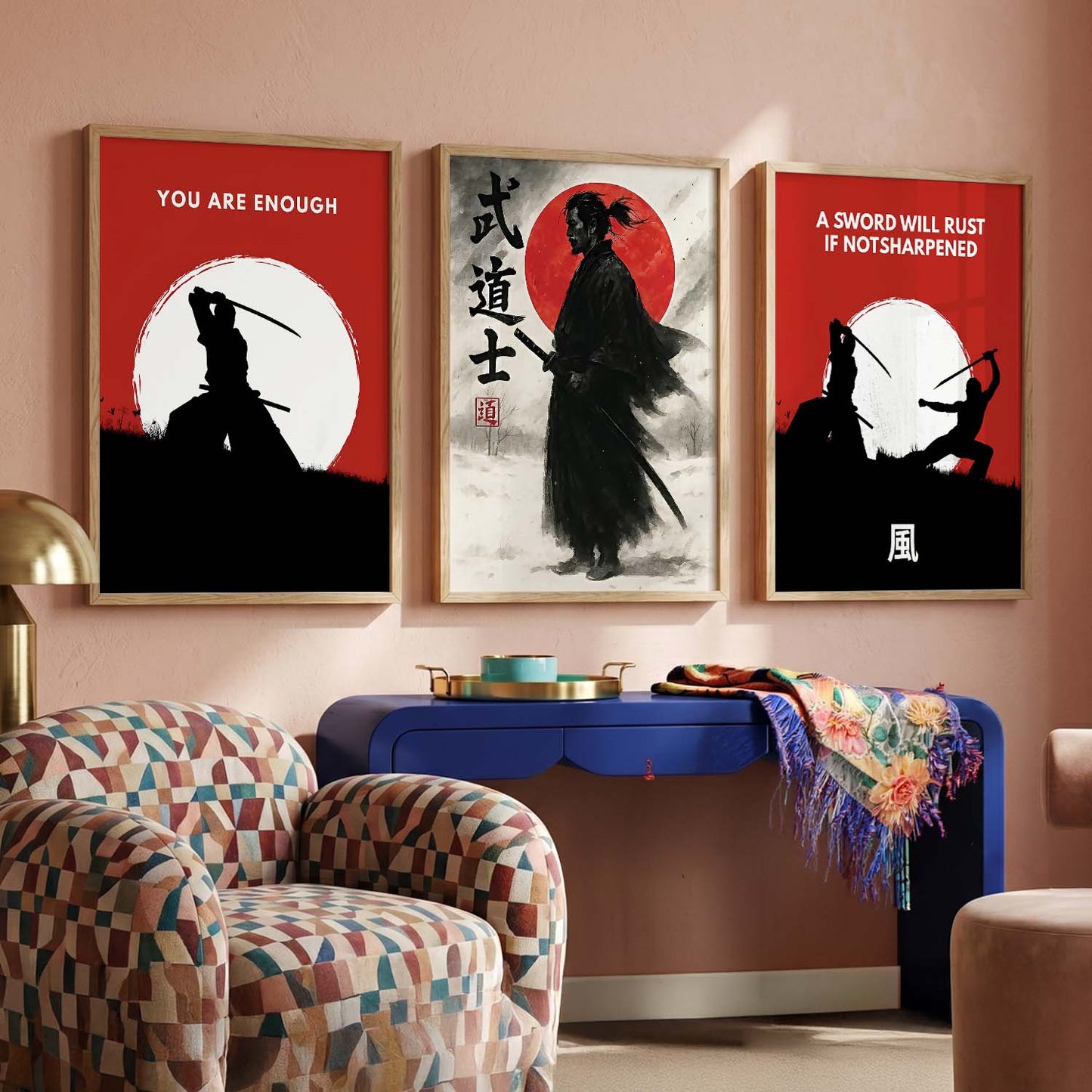 Japanese Samurai  Wall Art Paintings for Living Room Bedroom