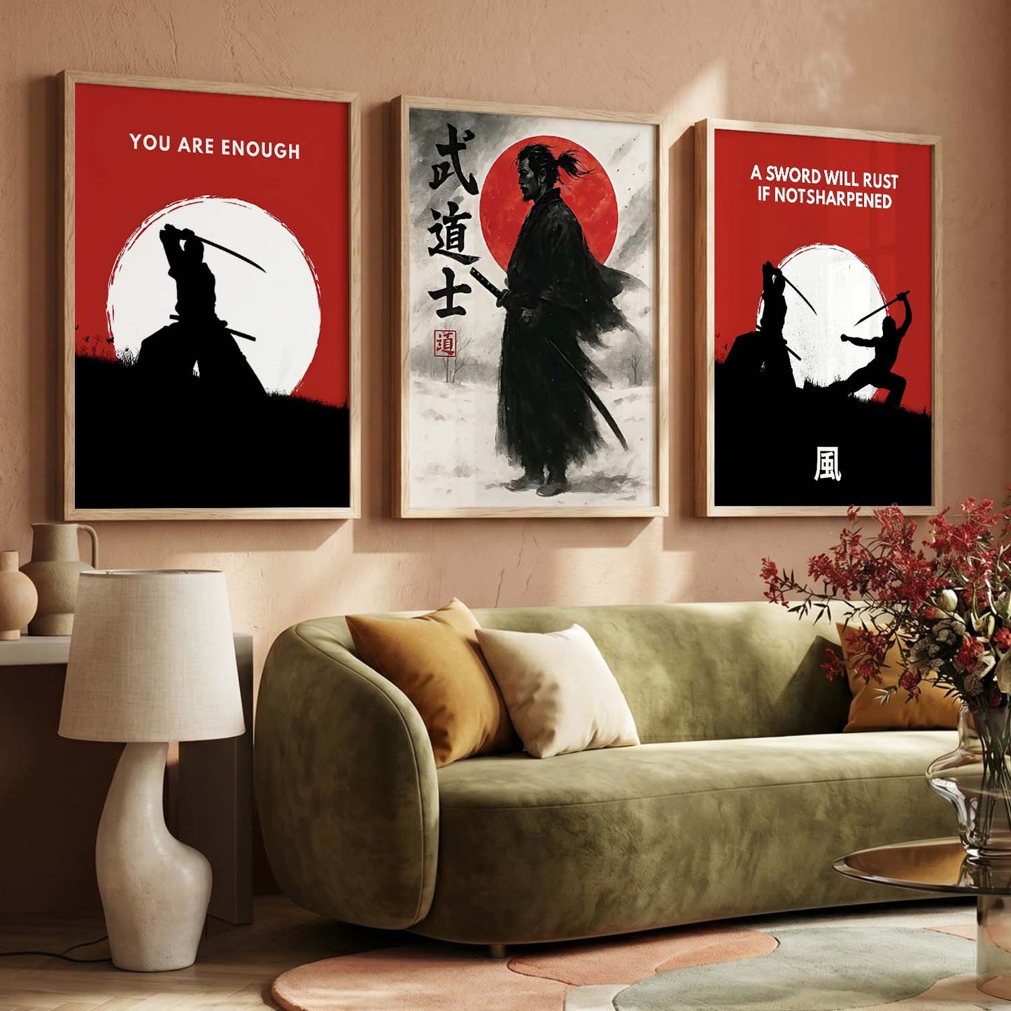 Japanese Samurai  Wall Art Paintings for Living Room Bedroom