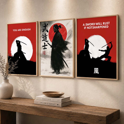 Japanese Samurai  Wall Art Paintings for Living Room Bedroom