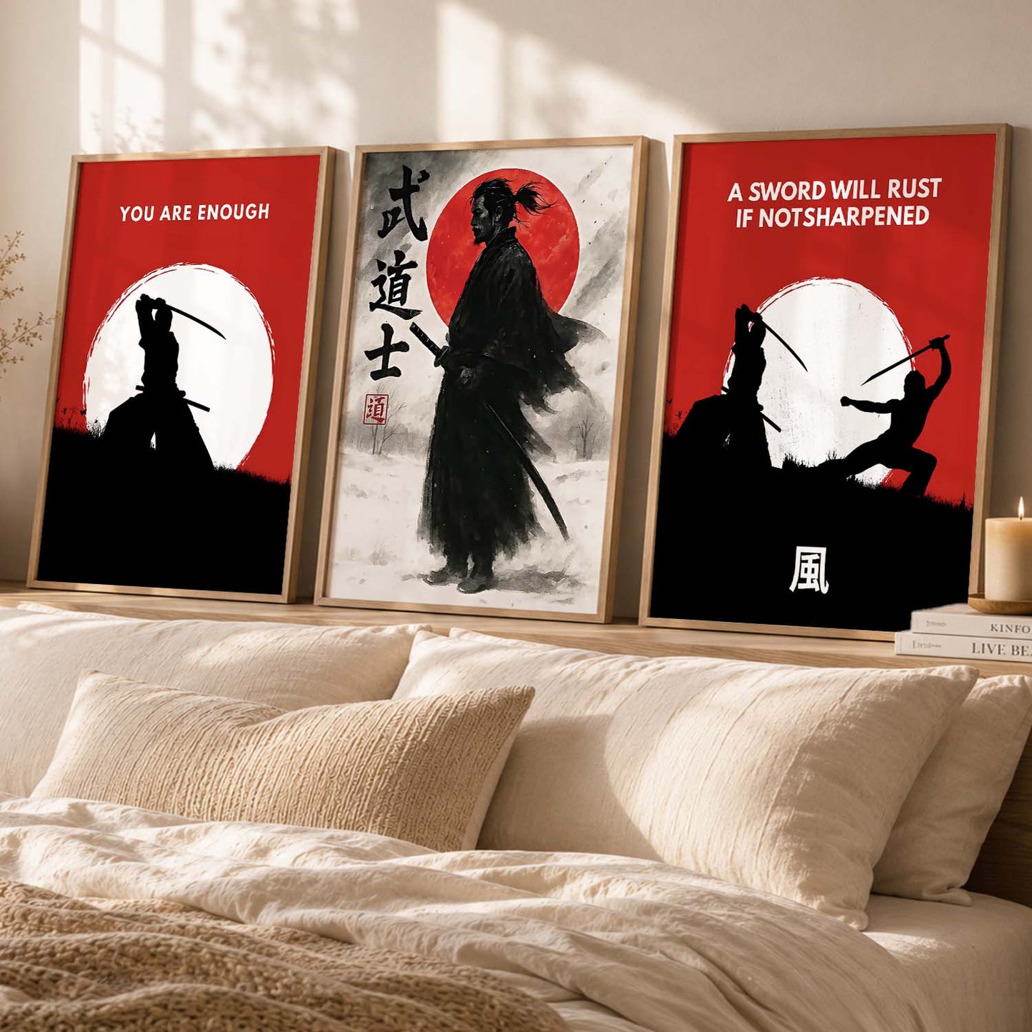 Japanese Samurai  Wall Art Paintings for Living Room Bedroom