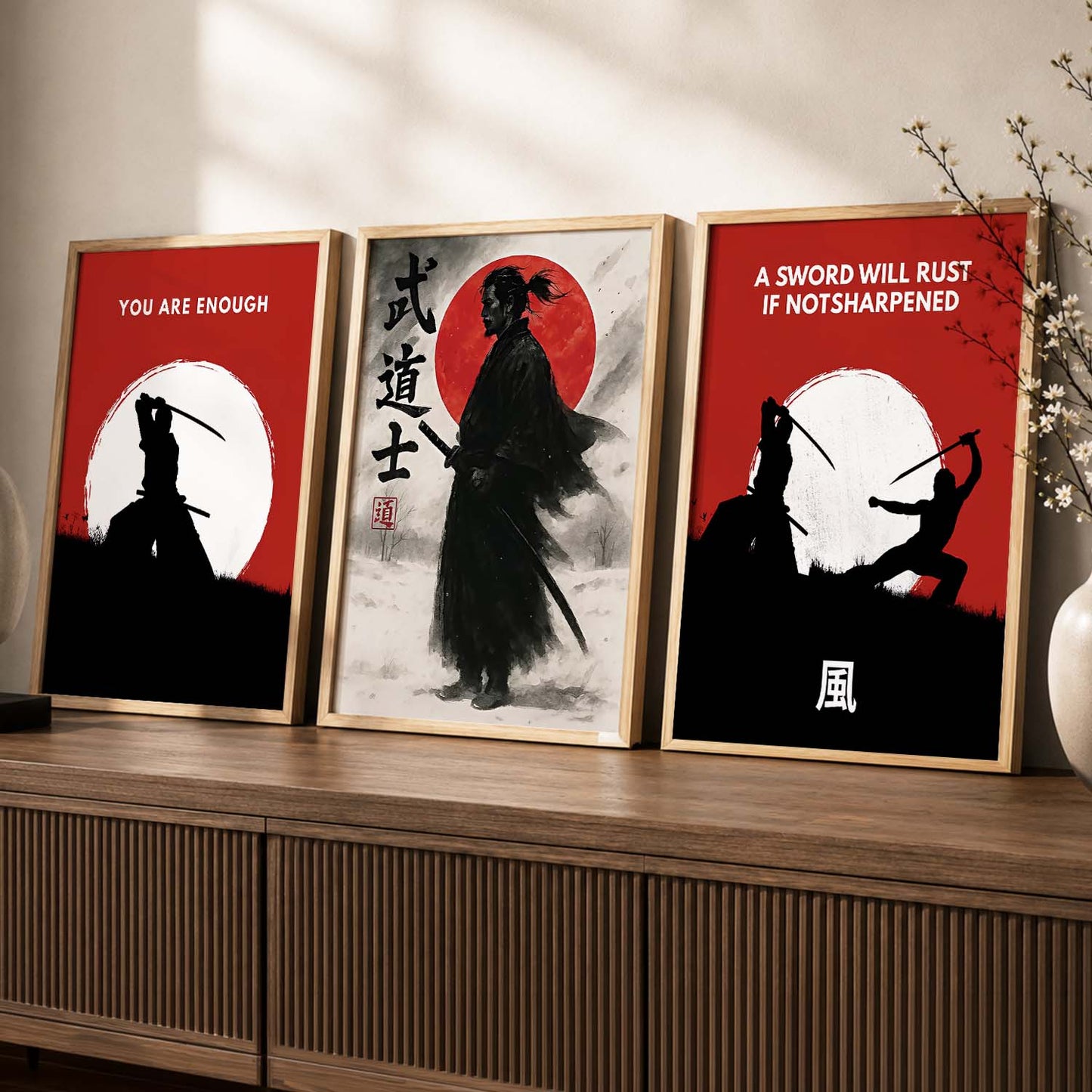 Japanese Samurai  Wall Art Paintings for Living Room Bedroom