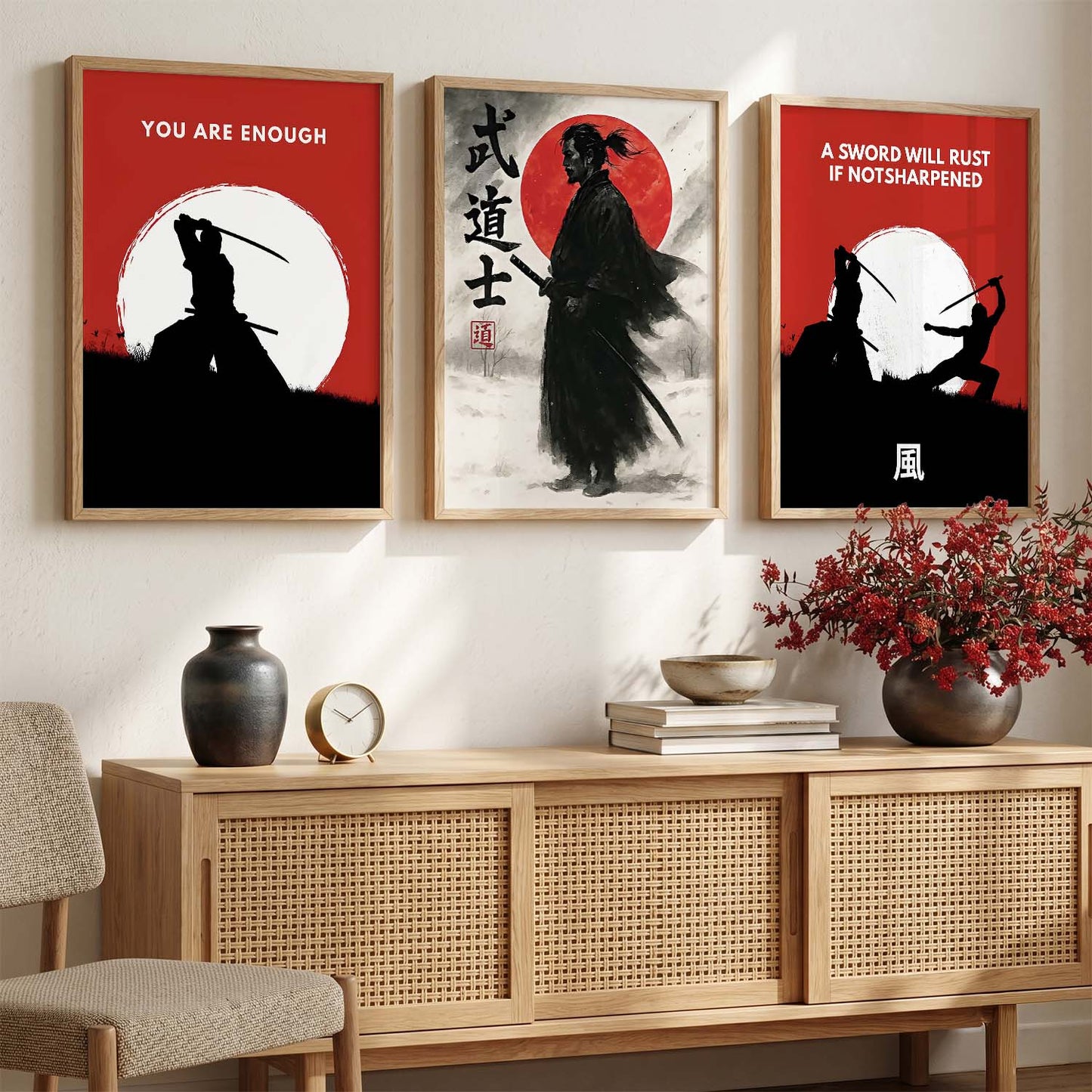 Japanese Samurai  Wall Art Paintings for Living Room Bedroom
