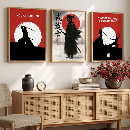 Japanese Samurai  Wall Art Paintings for Living Room Bedroom