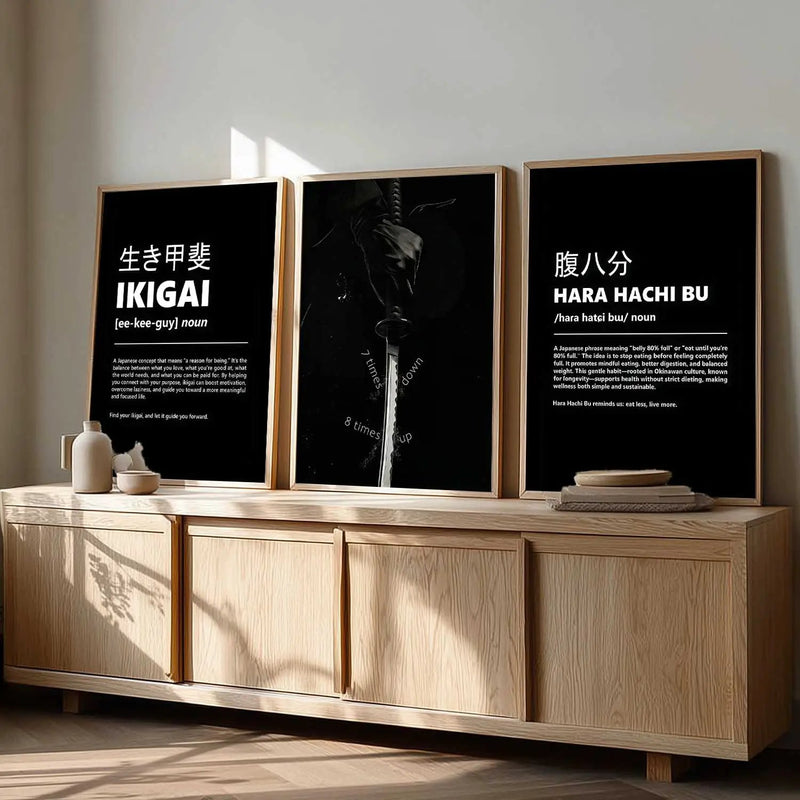 Japanese Samurai Motivational  Wall Art Paintings for Living Room Bedroom