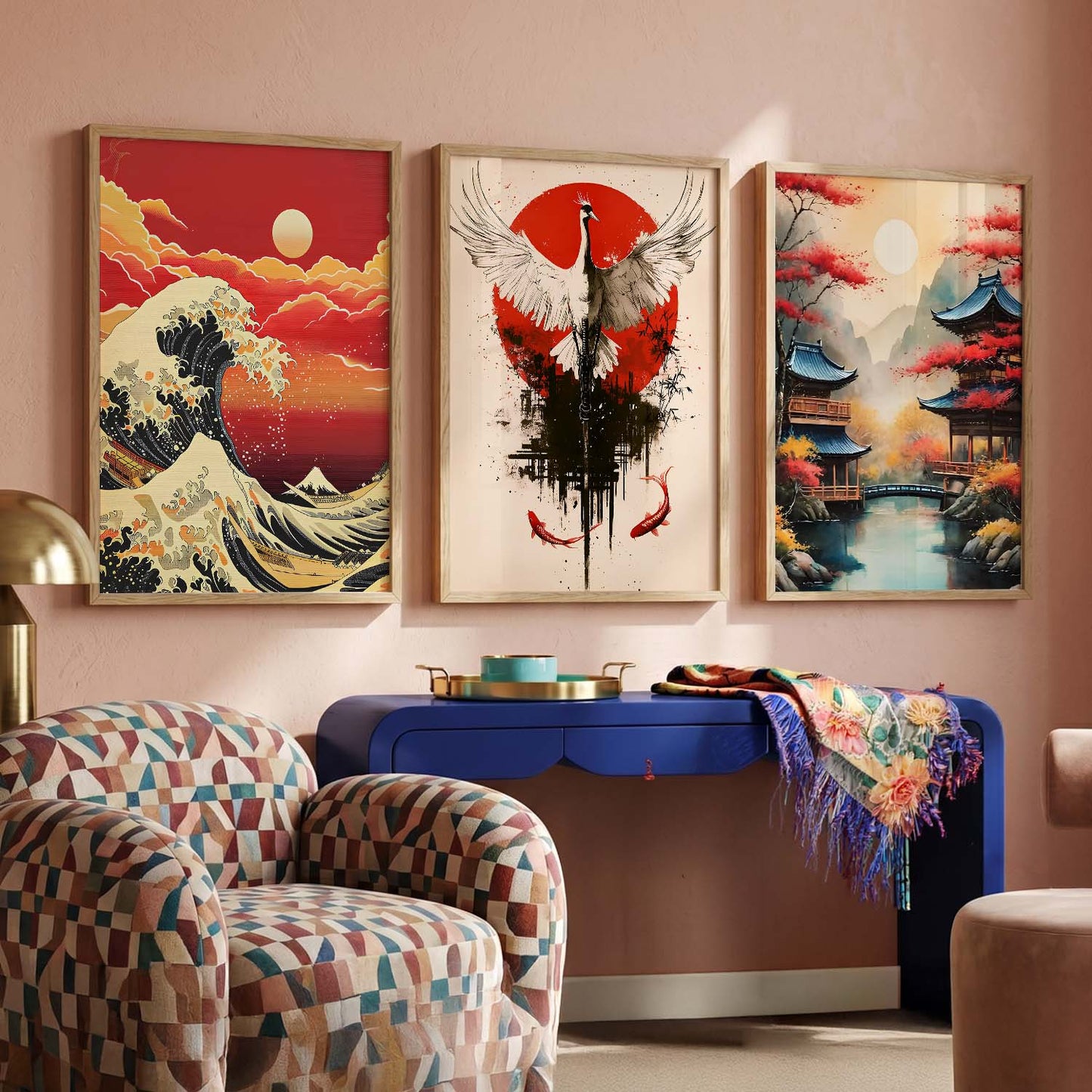 Aesthetic Japan Nature Wall Art Paintings for Living Room Bedroom