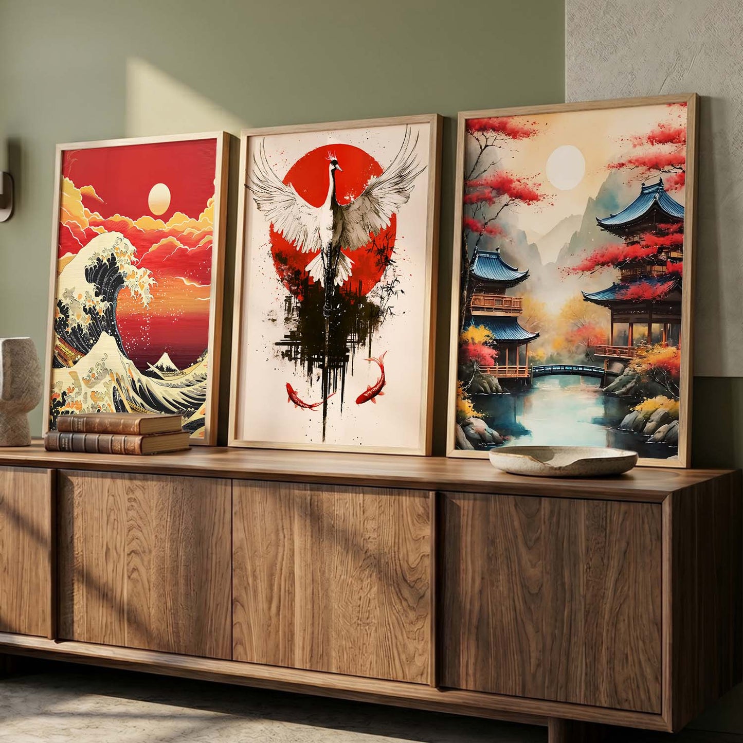 Aesthetic Japan Nature Wall Art Paintings for Living Room Bedroom