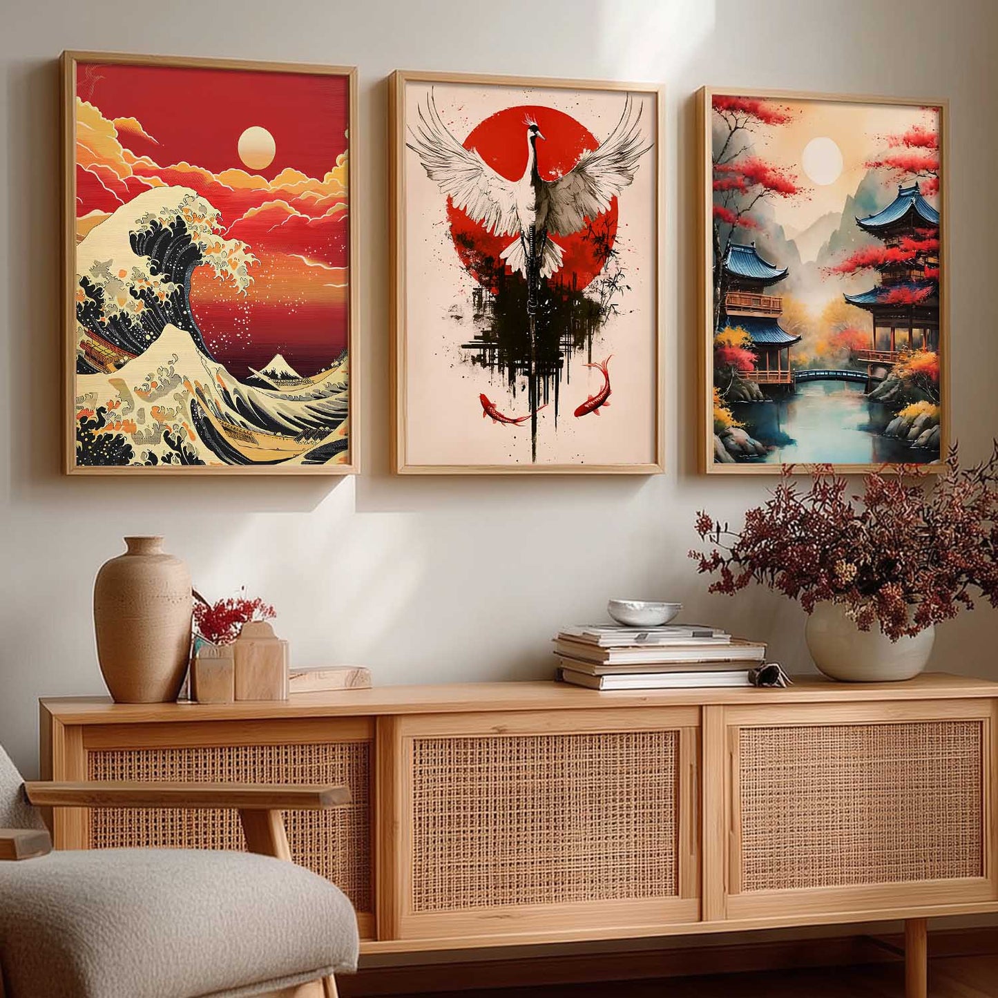 Aesthetic Japan Nature Wall Art Paintings for Living Room Bedroom