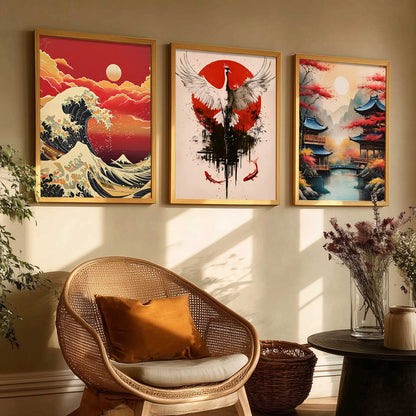 Aesthetic Japan Nature Wall Art Paintings for Living Room Bedroom