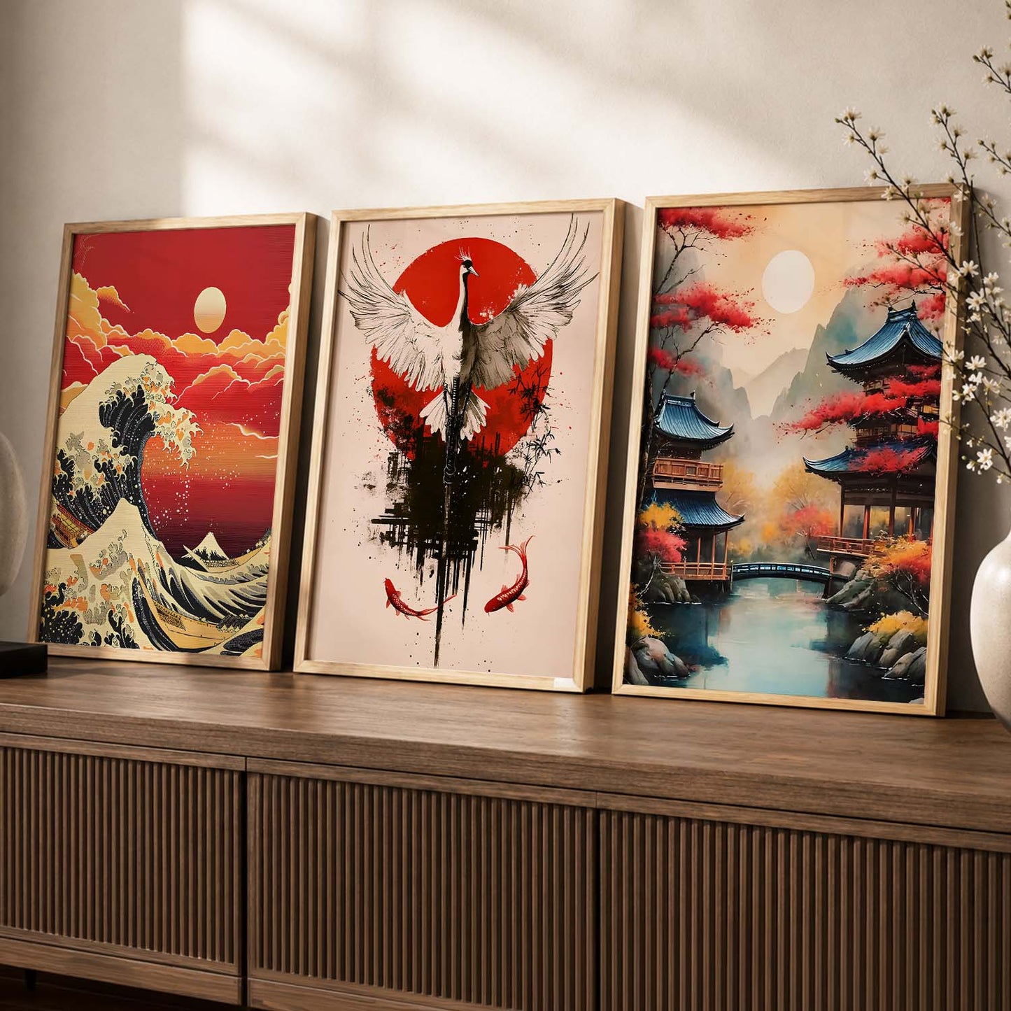 Aesthetic Japan Nature Wall Art Paintings for Living Room Bedroom