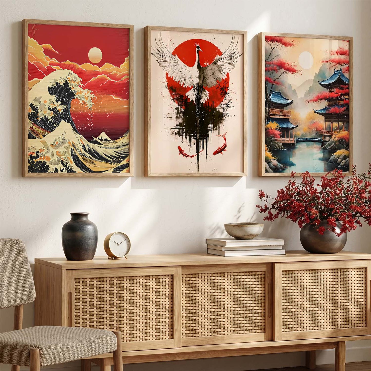 Aesthetic Japan Nature Wall Art Paintings for Living Room Bedroom