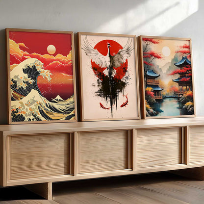 Aesthetic Japan Nature Wall Art Paintings for Living Room Bedroom