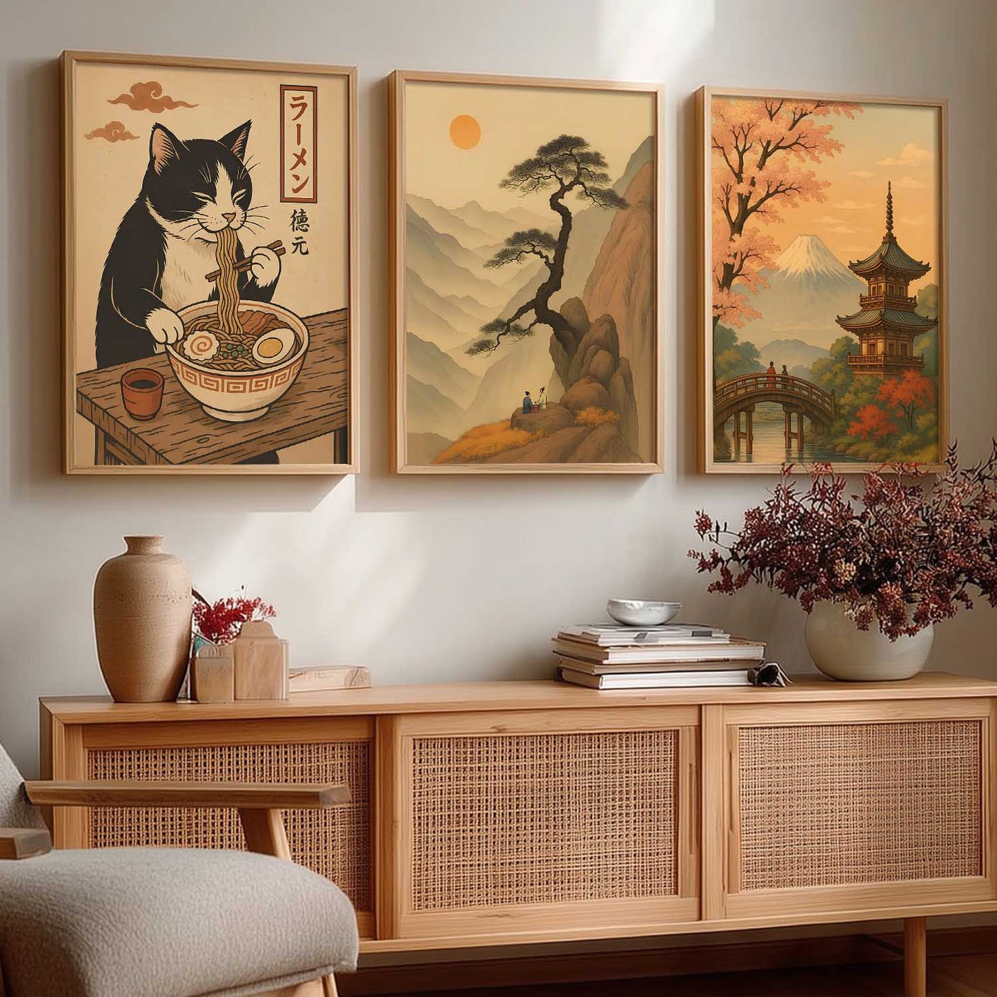 Japanese Nature Wall Art Paintings for Living Room Bedroom