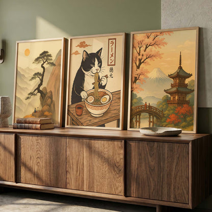 Japanese Nature Wall Art Paintings for Living Room Bedroom