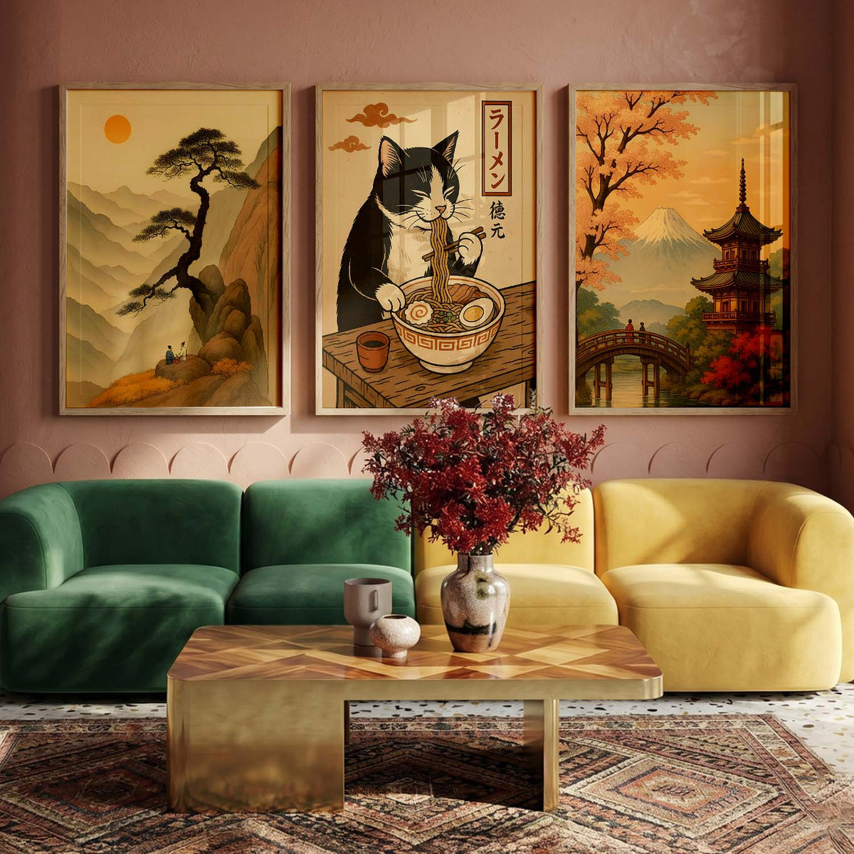Japanese Nature Wall Art Paintings for Living Room Bedroom