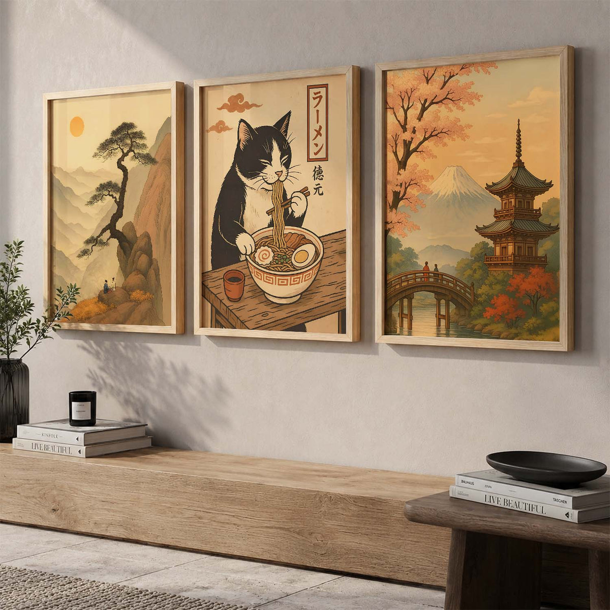 Japanese Nature Wall Art Paintings for Living Room Bedroom