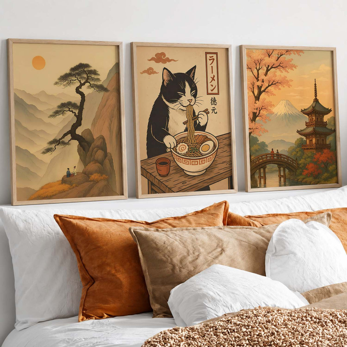 Japanese Nature Wall Art Paintings for Living Room Bedroom