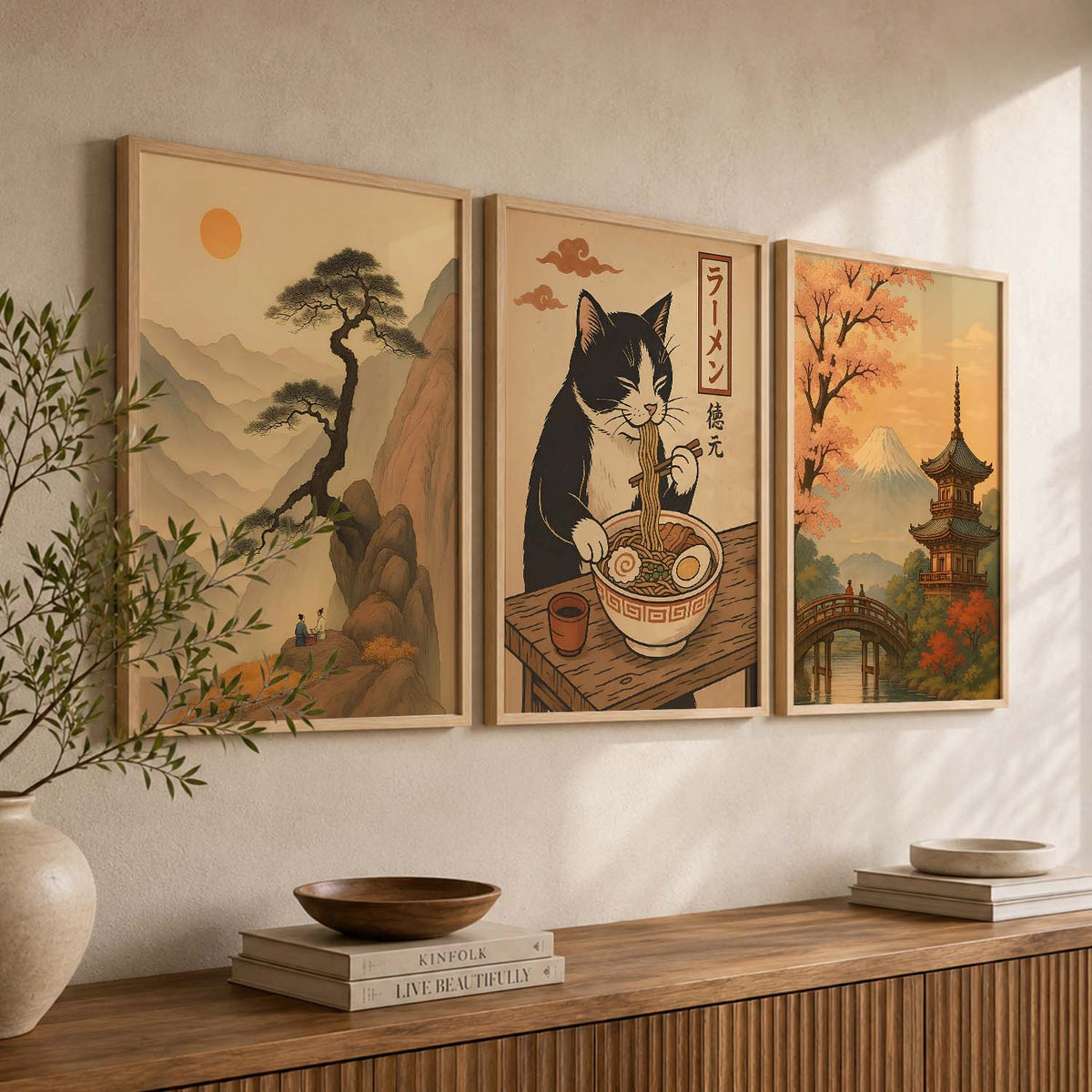 Japanese Nature Wall Art Paintings for Living Room Bedroom