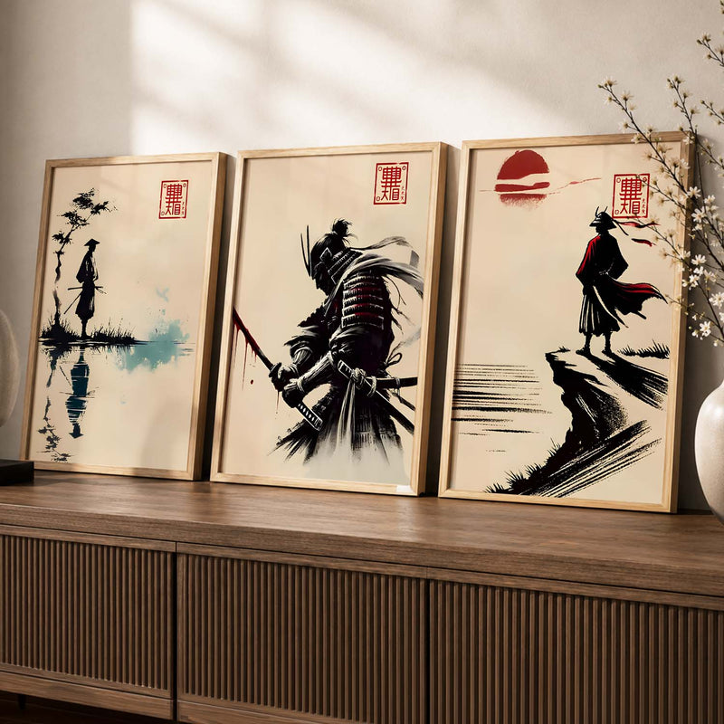 Japanese Samurai  Wall Art Paintings for Living Room Bedroom