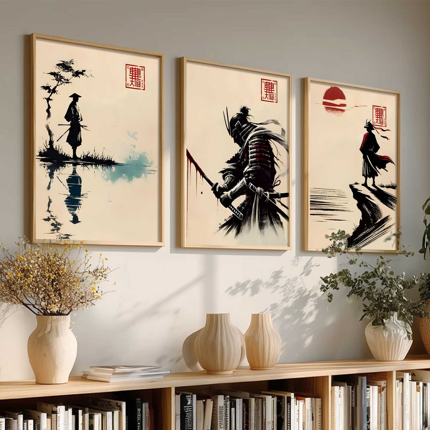 Japanese Samurai  Wall Art Paintings for Living Room Bedroom