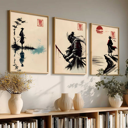 Japanese Samurai  Wall Art Paintings for Living Room Bedroom