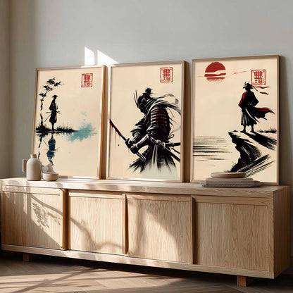 Japanese Samurai  Wall Art Paintings for Living Room Bedroom