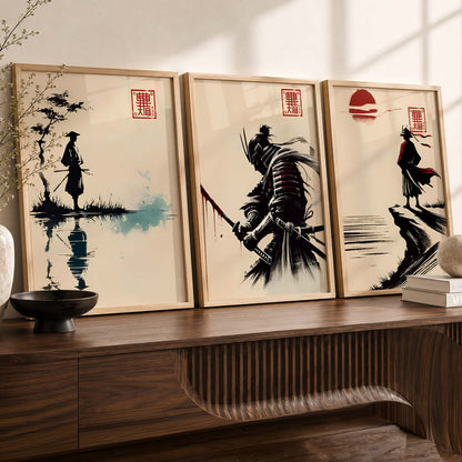 Japanese Samurai  Wall Art Paintings for Living Room Bedroom