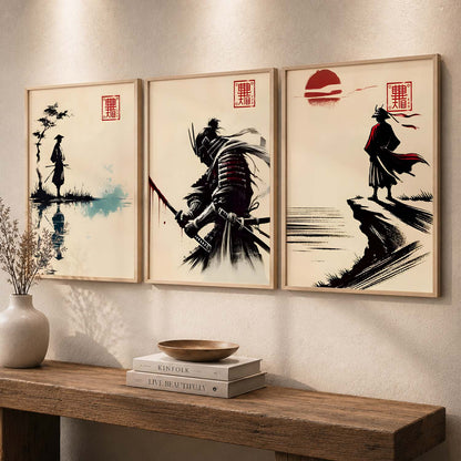 Japanese Samurai  Wall Art Paintings for Living Room Bedroom
