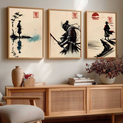 Japanese Samurai  Wall Art Paintings for Living Room Bedroom