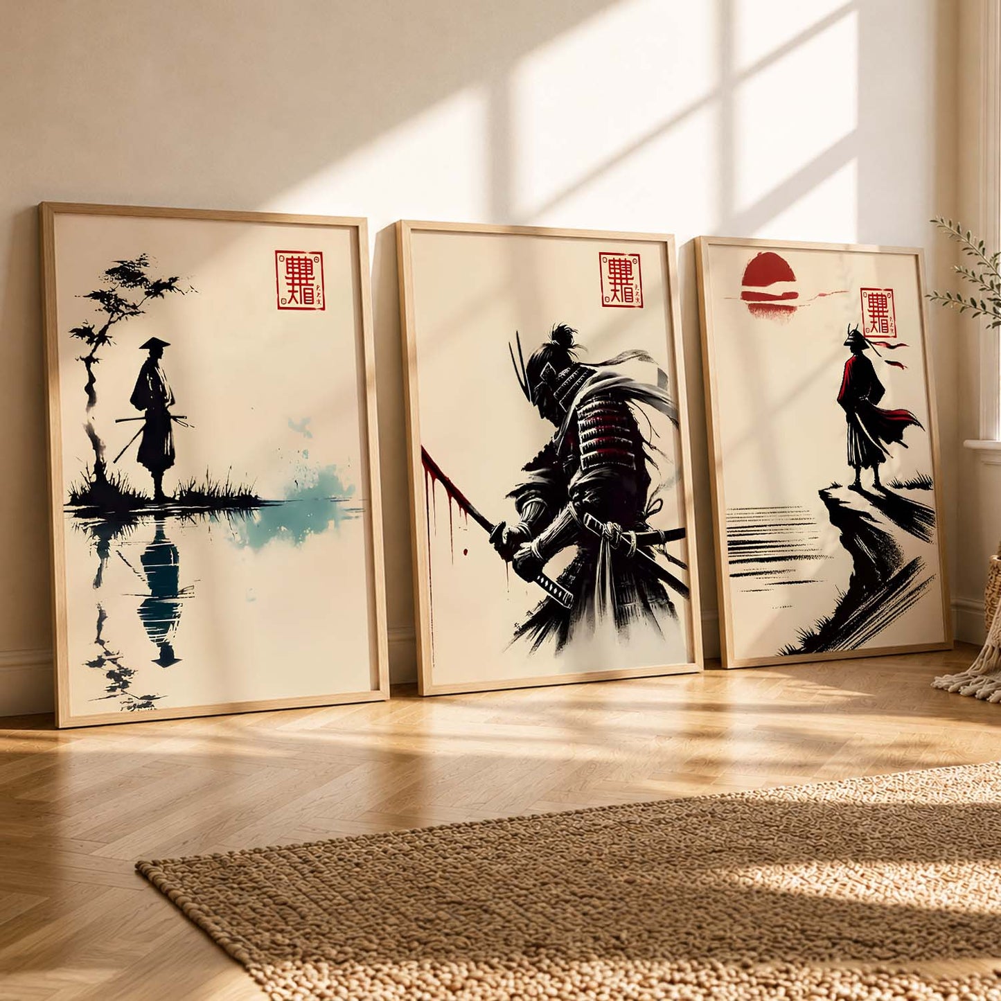 Japanese Samurai  Wall Art Paintings for Living Room Bedroom