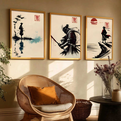 Japanese Samurai  Wall Art Paintings for Living Room Bedroom