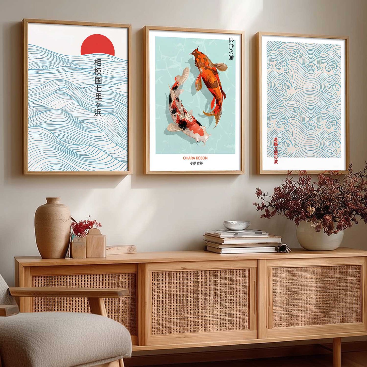 Aesthetic Japanese Wall Art Paintings for Living Room Bedroom