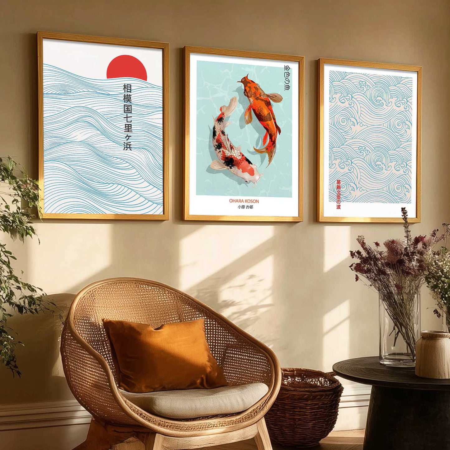 Aesthetic Japanese Wall Art Paintings for Living Room Bedroom