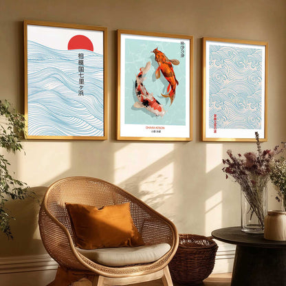 Aesthetic Japanese Wall Art Paintings for Living Room Bedroom