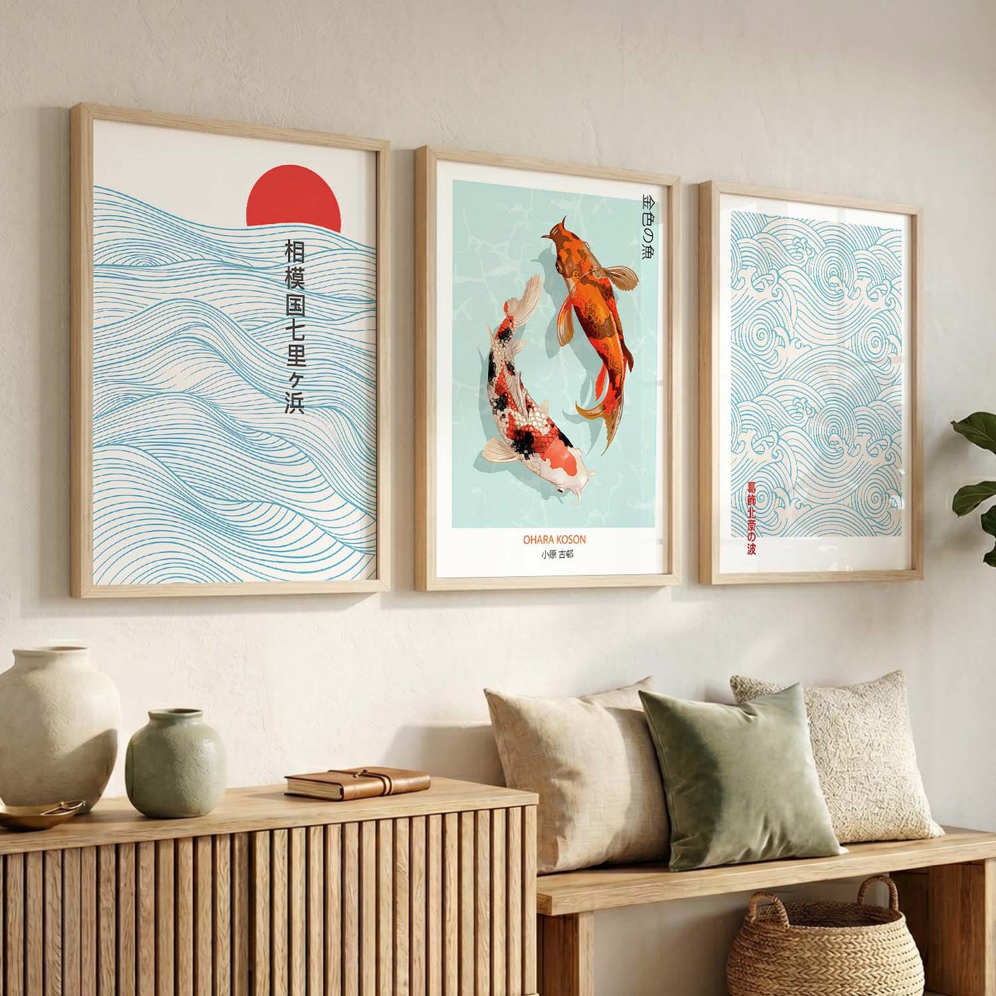 Aesthetic Japanese Wall Art Paintings for Living Room Bedroom
