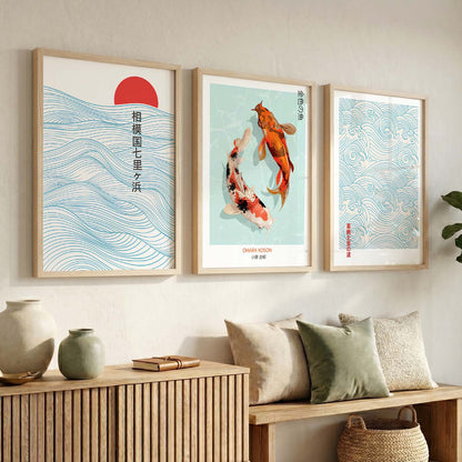 Aesthetic Japanese Wall Art Paintings for Living Room Bedroom
