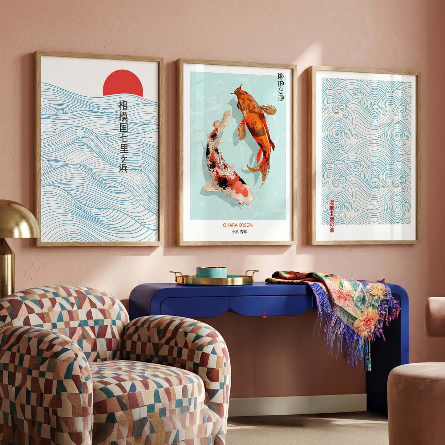 Aesthetic Japanese Wall Art Paintings for Living Room Bedroom