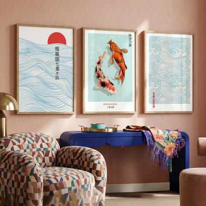 Aesthetic Japanese Wall Art Paintings for Living Room Bedroom