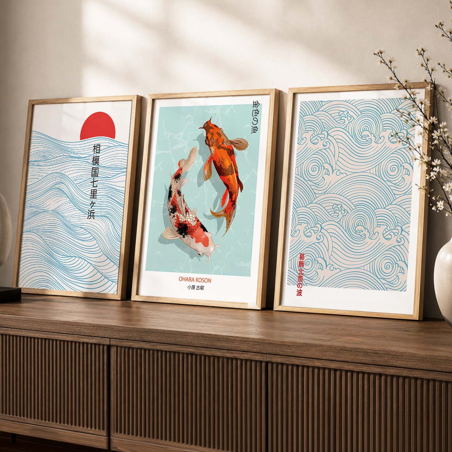 Aesthetic Japanese Wall Art Paintings for Living Room Bedroom