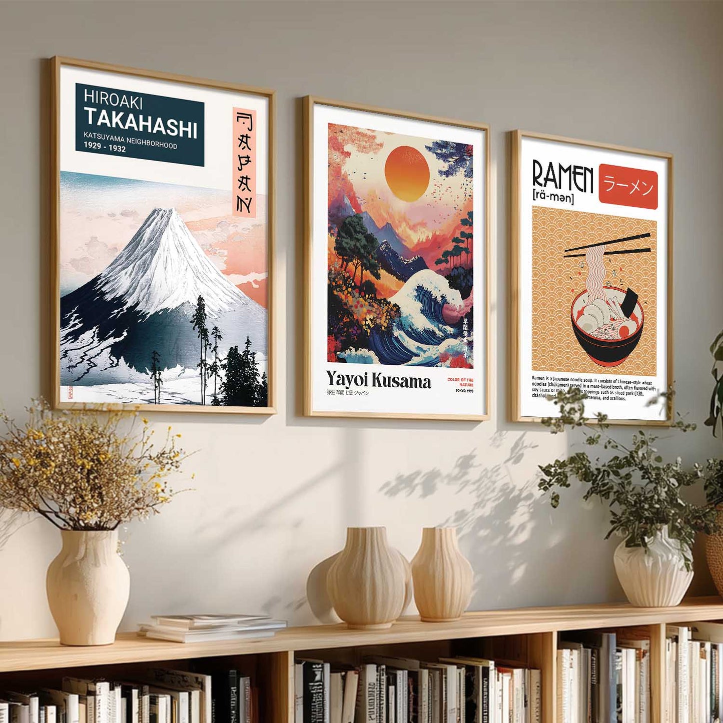 Aesthetic Japanese Nature Wall Art Paintings for Living Room Bedroom