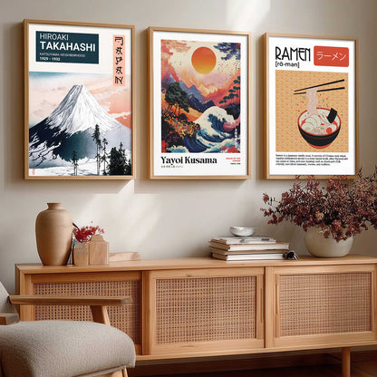 Aesthetic Japanese Nature Wall Art Paintings for Living Room Bedroom