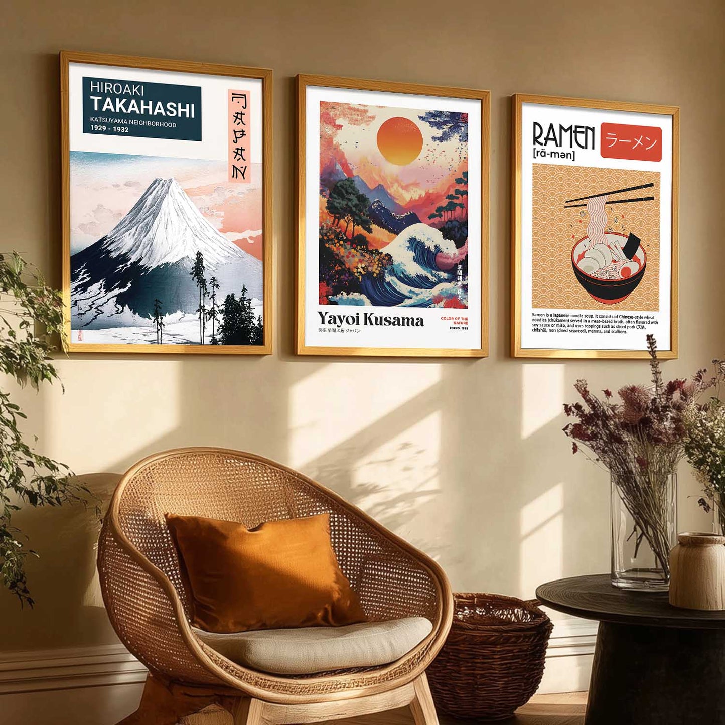 Aesthetic Japanese Nature Wall Art Paintings for Living Room Bedroom