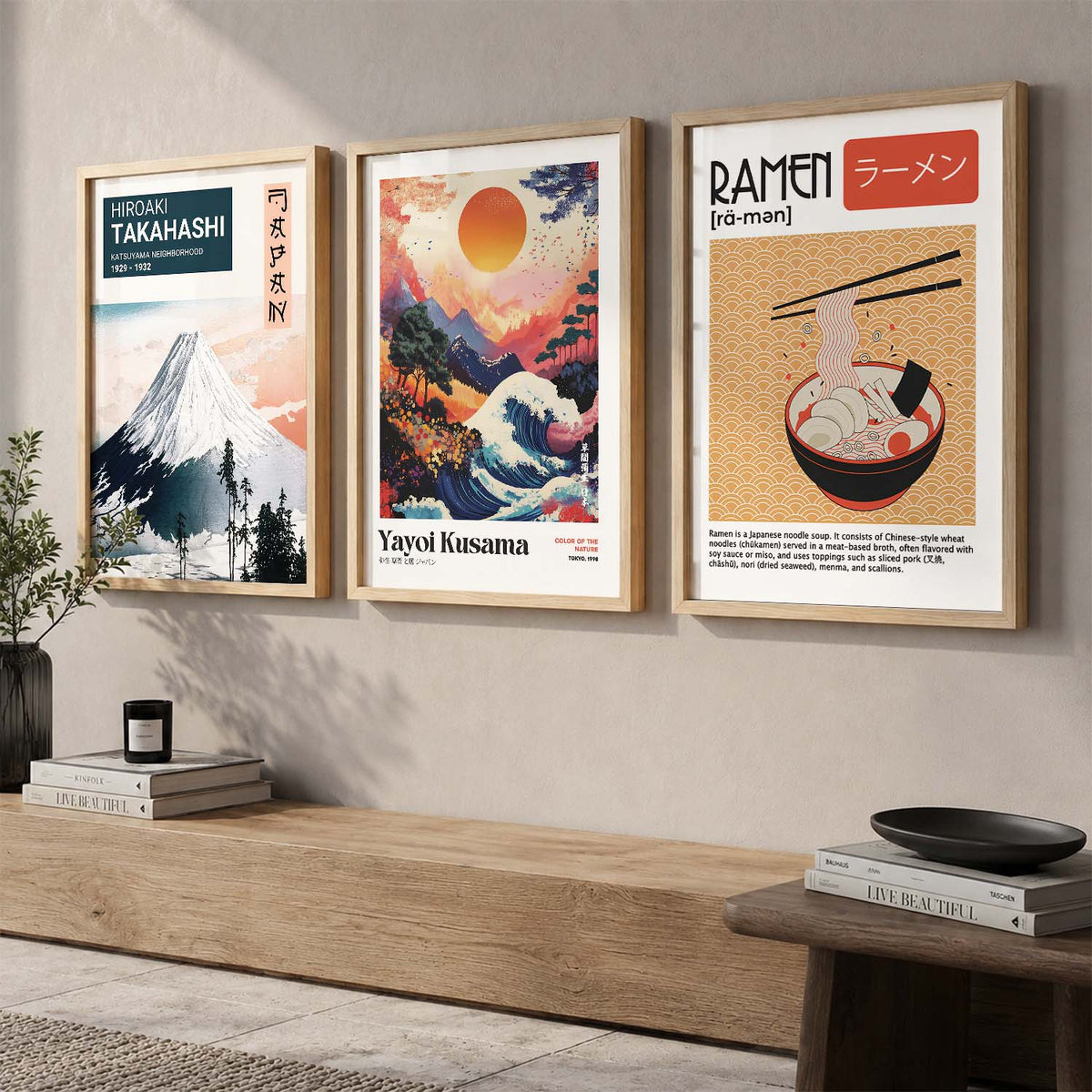 Aesthetic Japanese Nature Wall Art Paintings for Living Room Bedroom