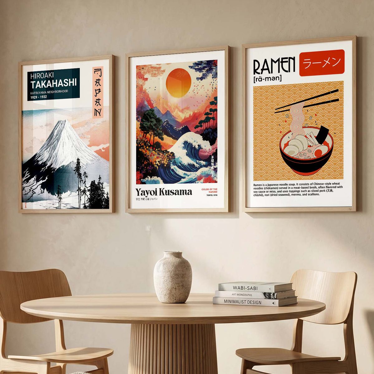 Aesthetic Japanese Nature Wall Art Paintings for Living Room Bedroom