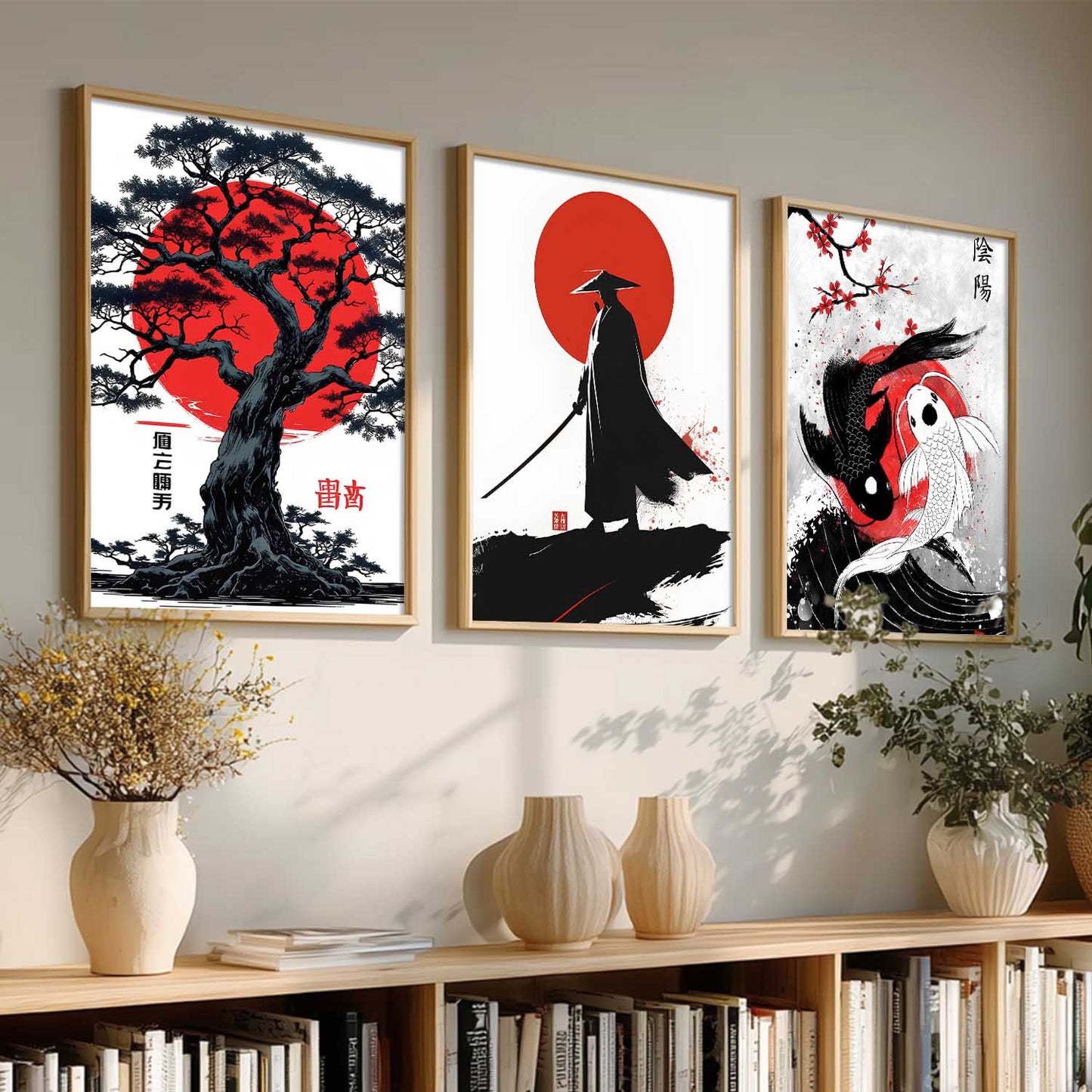 Japanese Samurai Wall Art Paintings for Living Room Bedroom