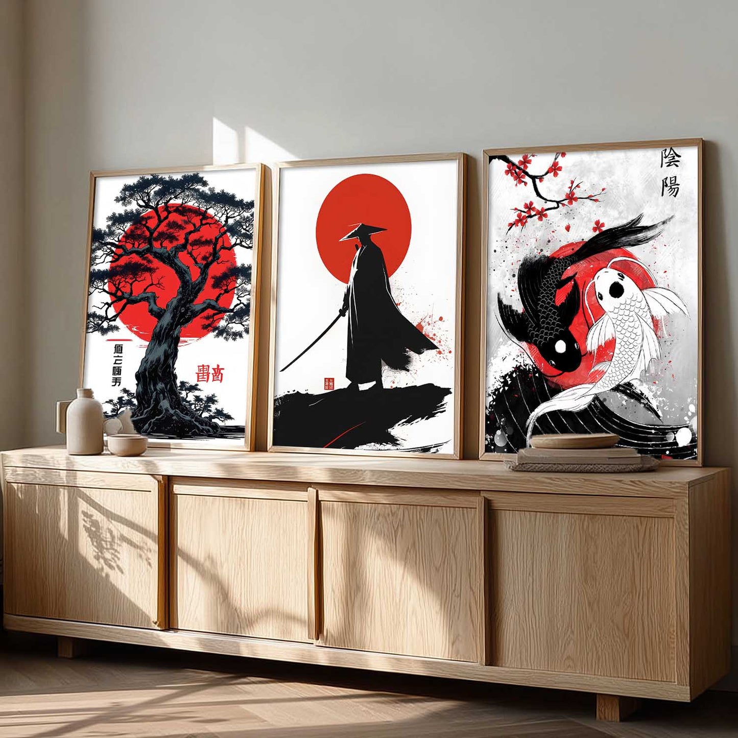 Japanese Samurai Wall Art Paintings for Living Room Bedroom