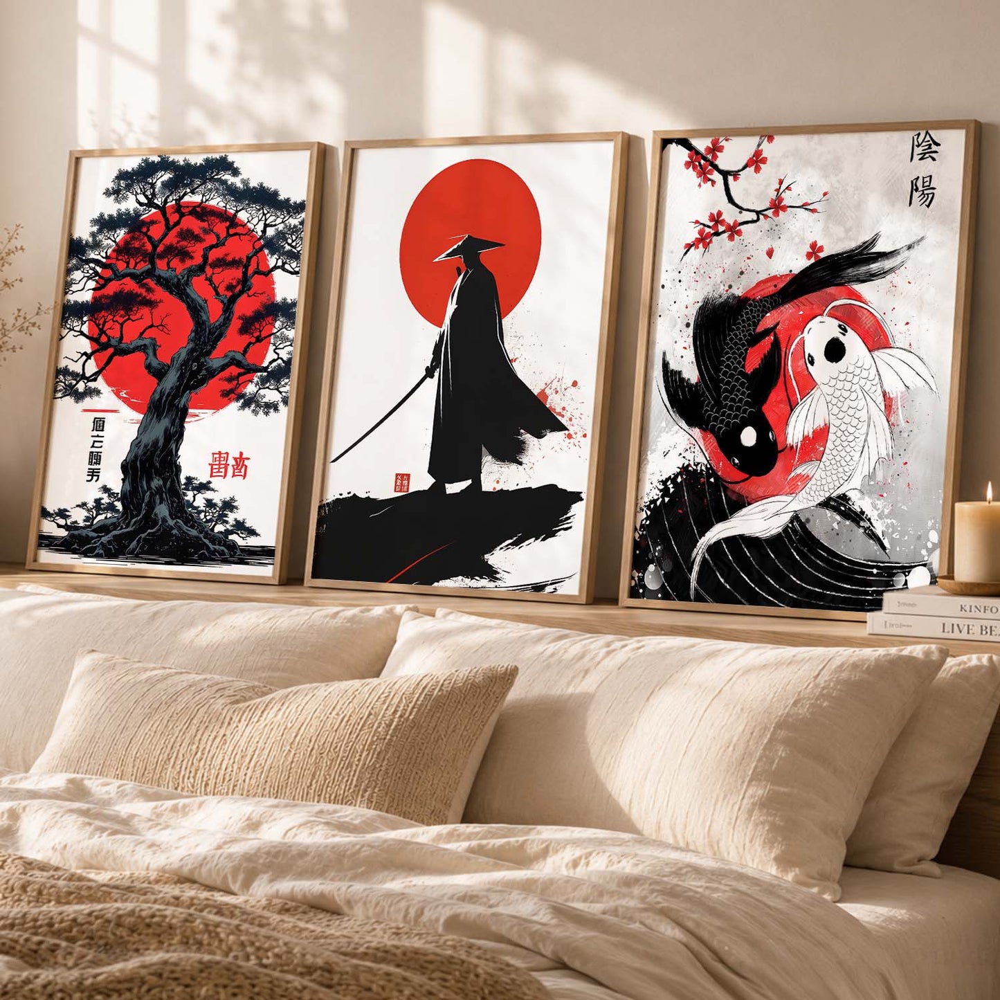 Japanese Samurai Wall Art Paintings for Living Room Bedroom