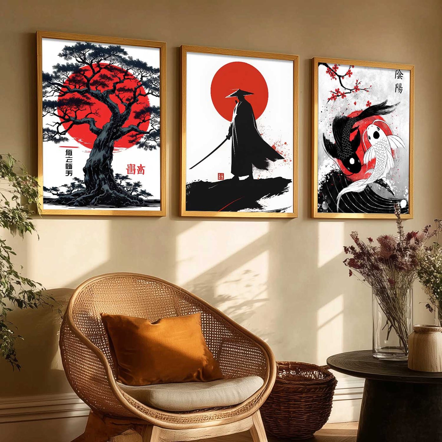 Japanese Samurai Wall Art Paintings for Living Room Bedroom