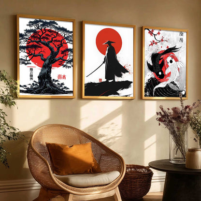 Japanese Samurai Wall Art Paintings for Living Room Bedroom
